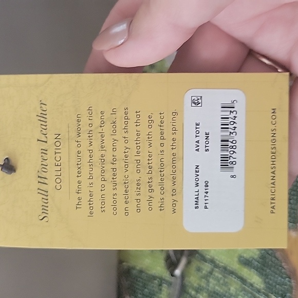 NWT Gorgeous leather patricia nash small woven Ava tote in STONE - Picture 3 of 12